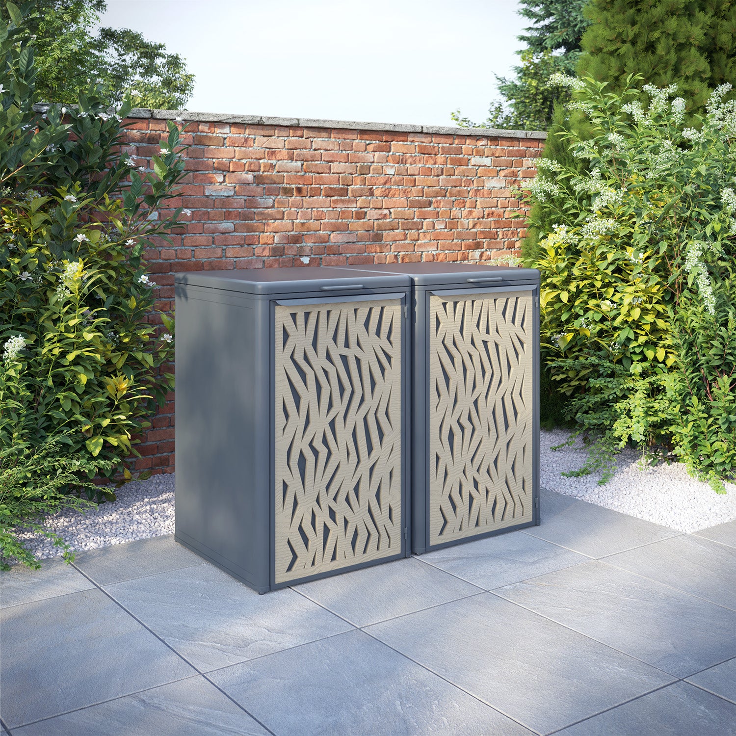 Curva Anthracite Grey 2 Bin Store with Zenith Door Screen