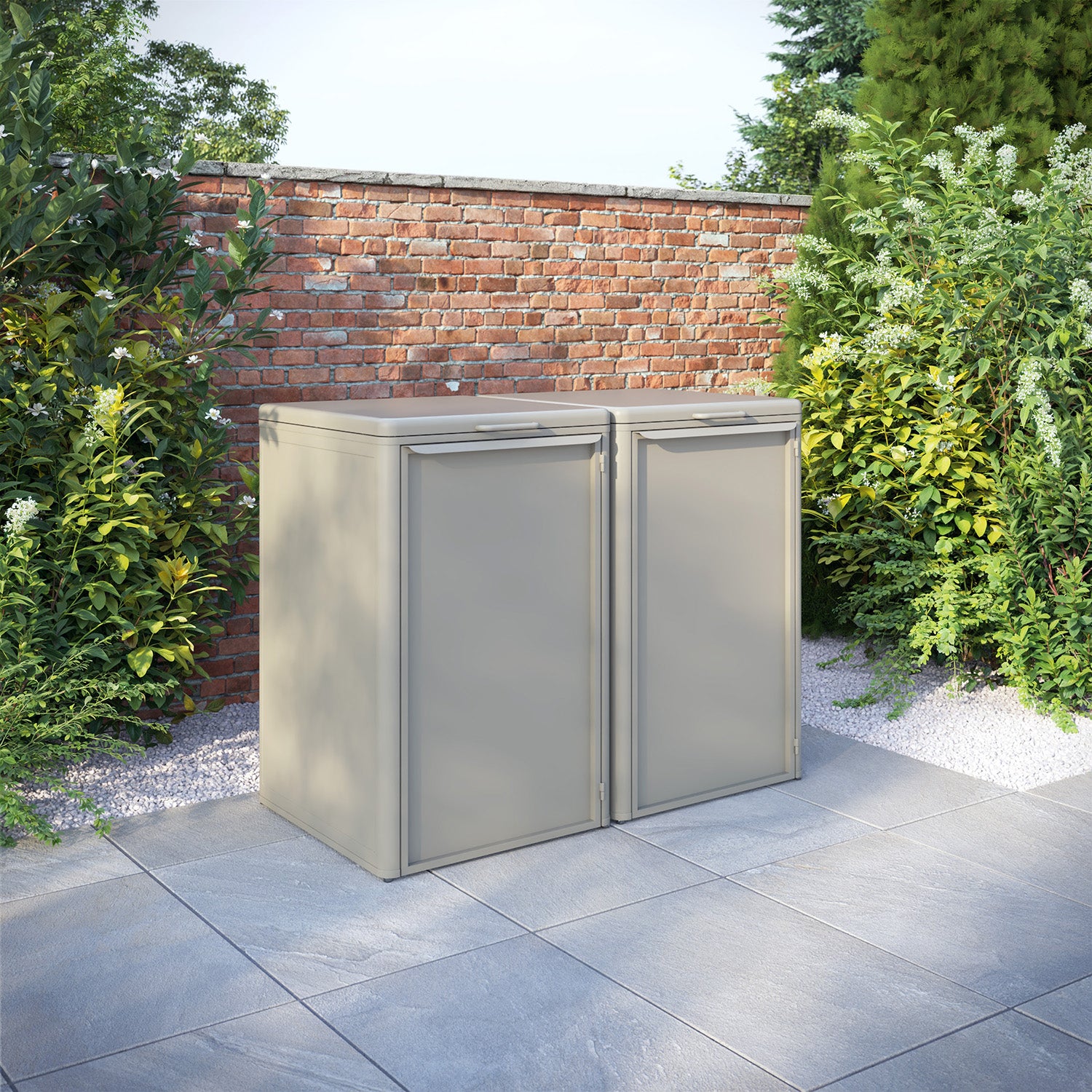 Curva Latte 2 Bin Store with Aluminium Door