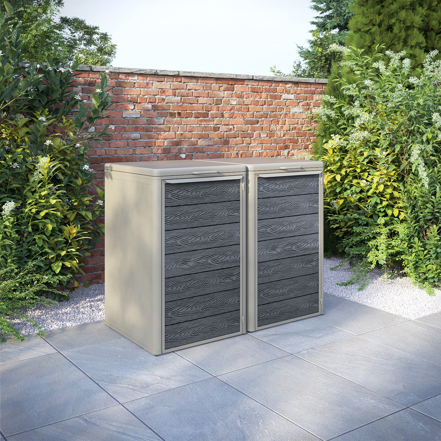 Curva Latte 2 Bin Store with Classic Door Slat