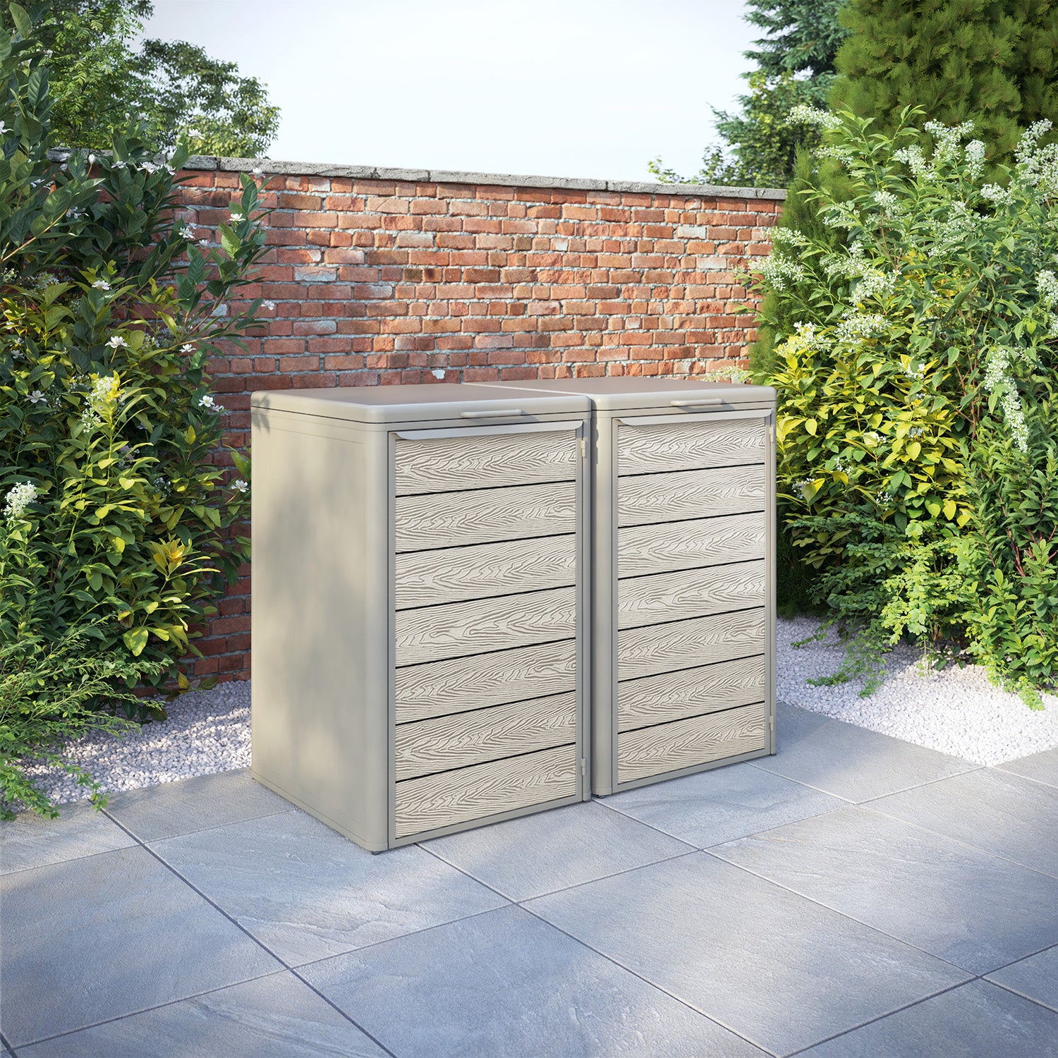 Curva Latte 2 Bin Store with Classic Door Slat