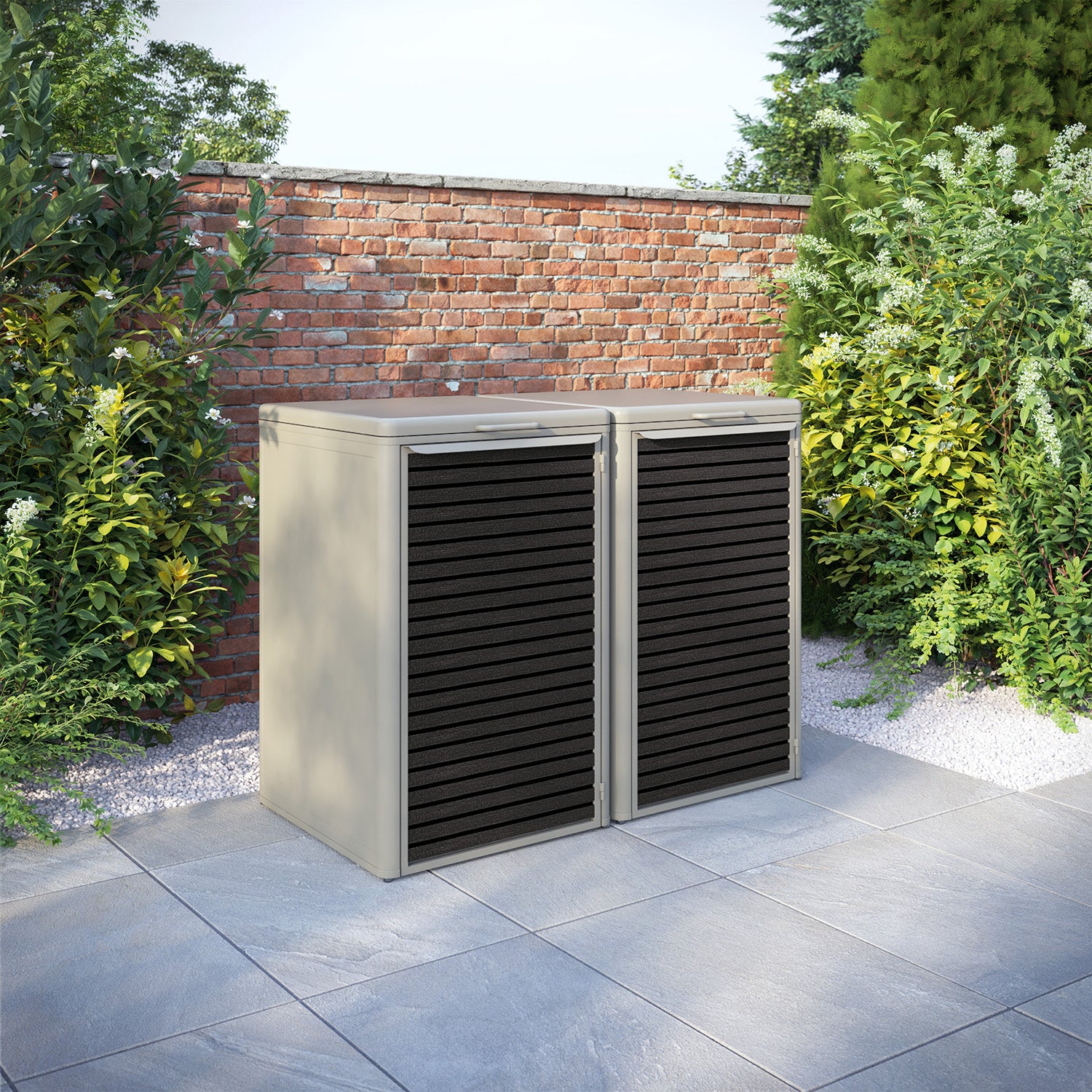 Curva Latte 2 Bin Store with Hudson Door Slat