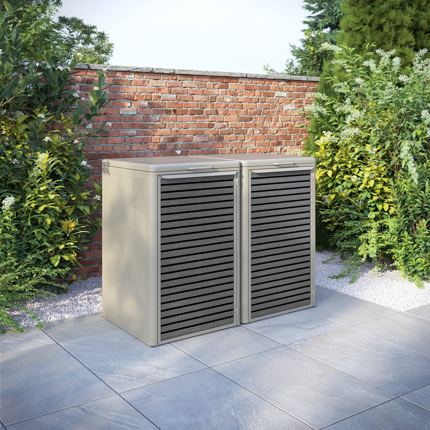 Curva Latte 2 Bin Store with Hudson Door Slat