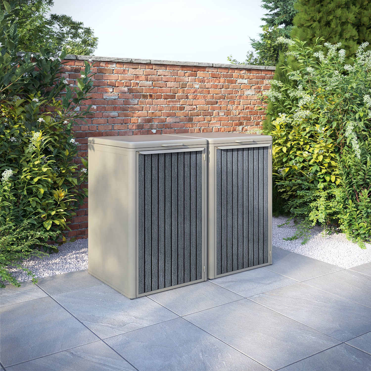 Curva Latte 2 Bin Store with Virtis Door Slat