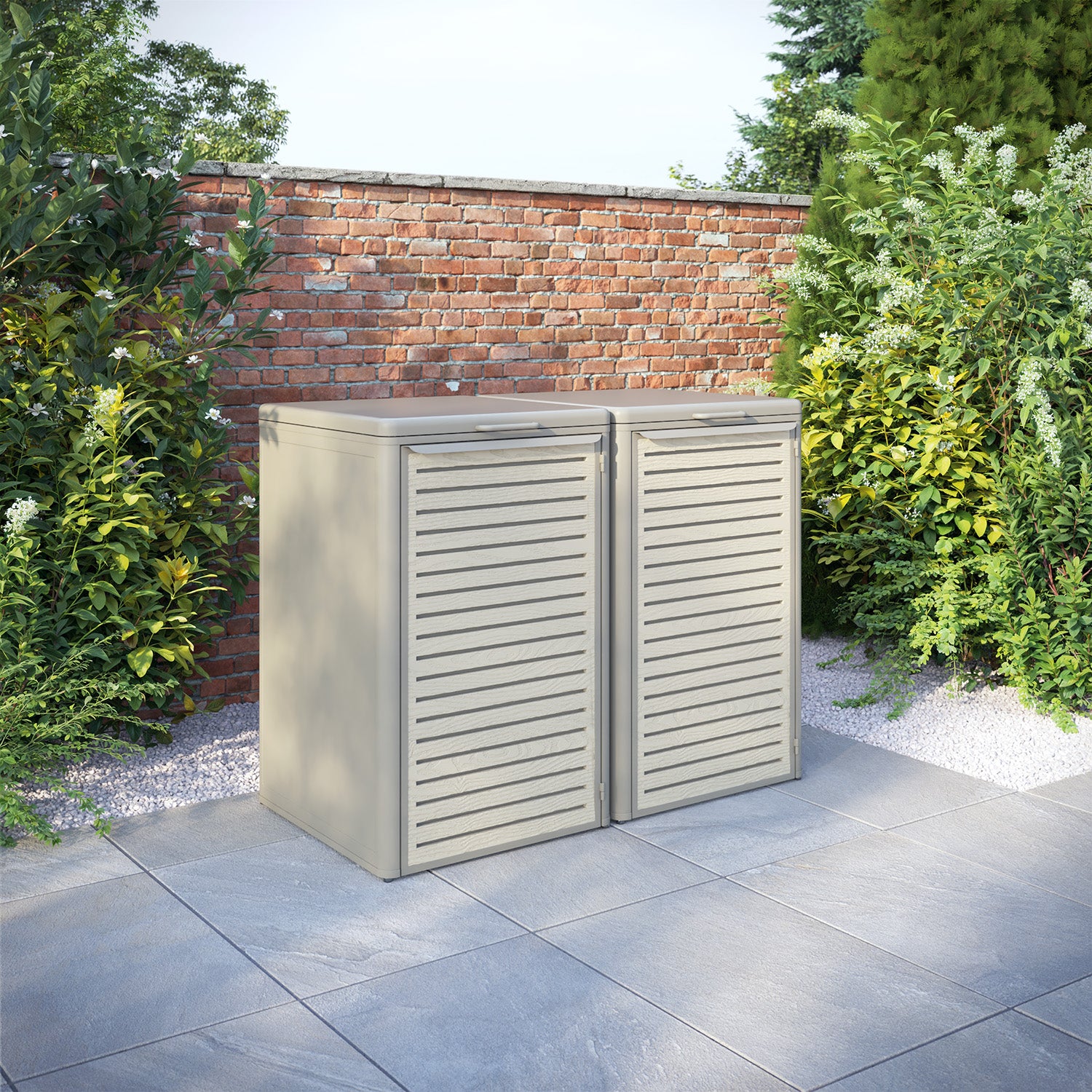 Curva Latte 2 Bin Store with Aspen Door Screen