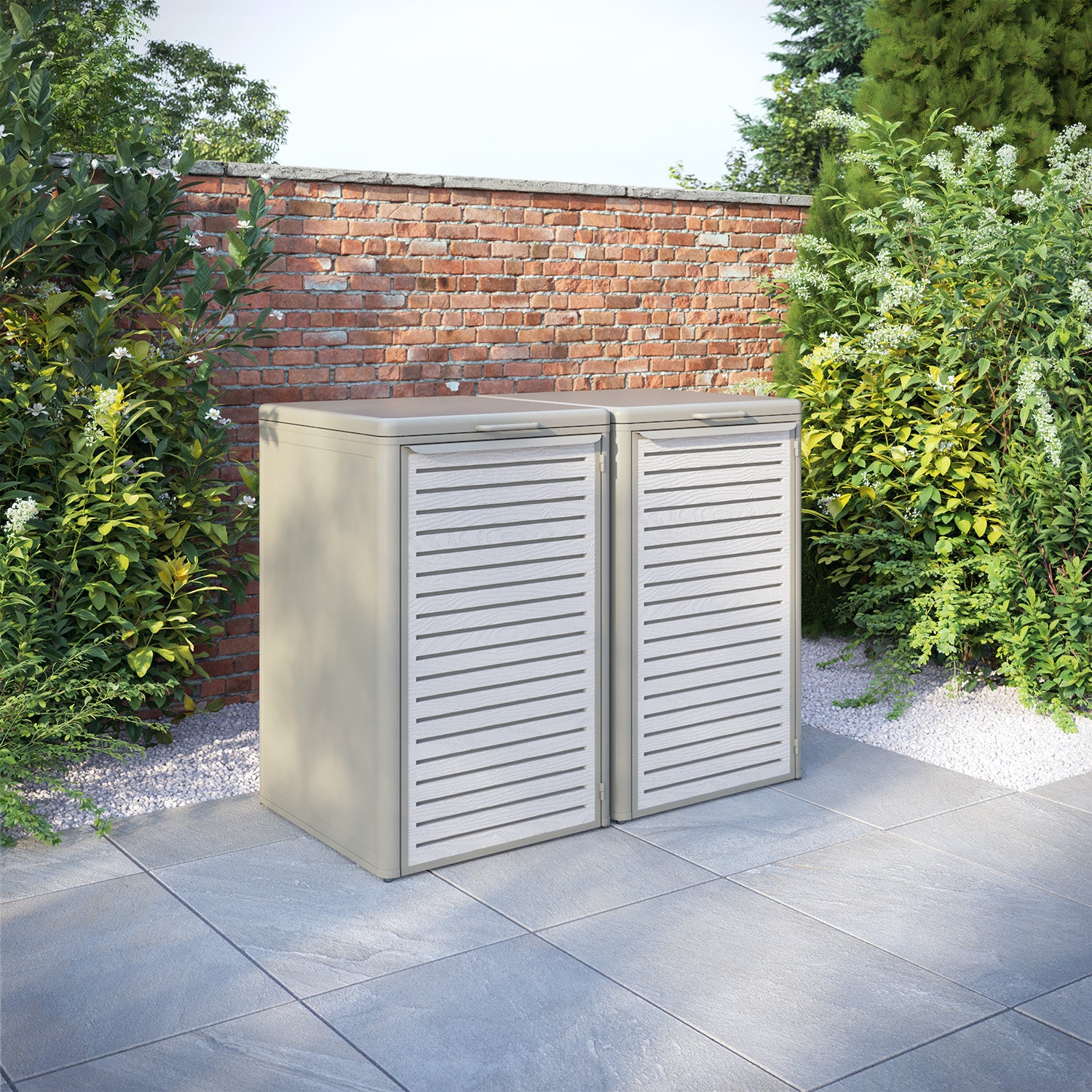 Curva Latte 2 Bin Store with Aspen Door Screen