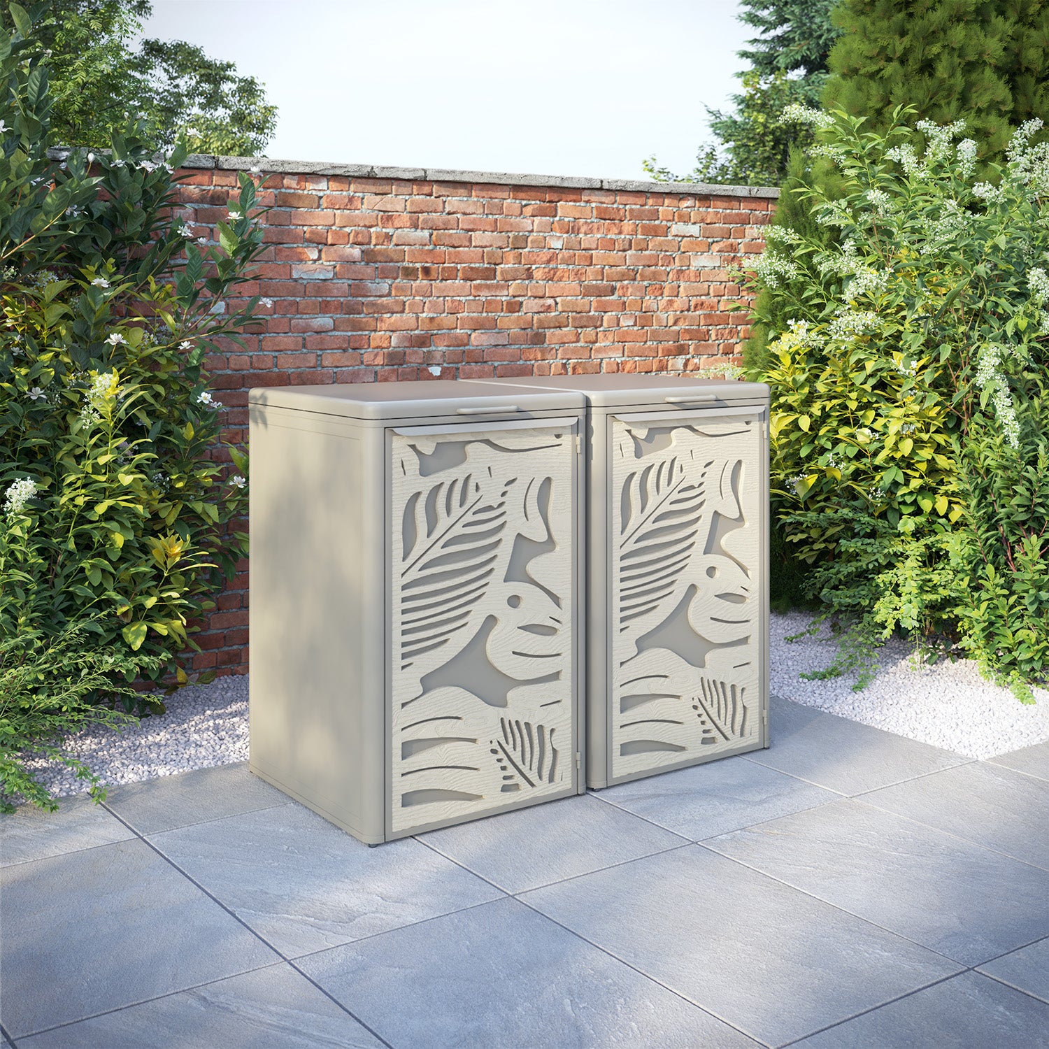 Curva Latte 2 Bin Store with Fauna Door Screen