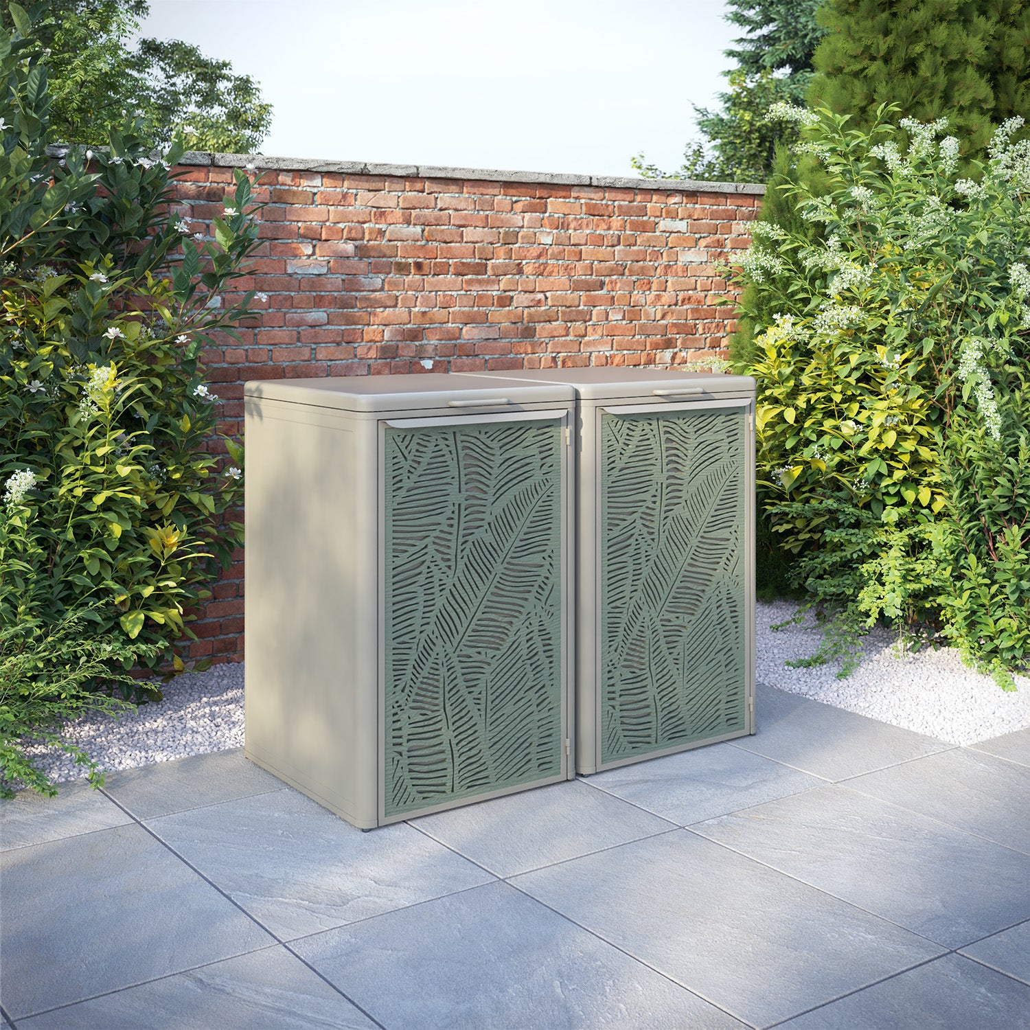 Curva Latte 2 Bin Store with Feather Door Screen