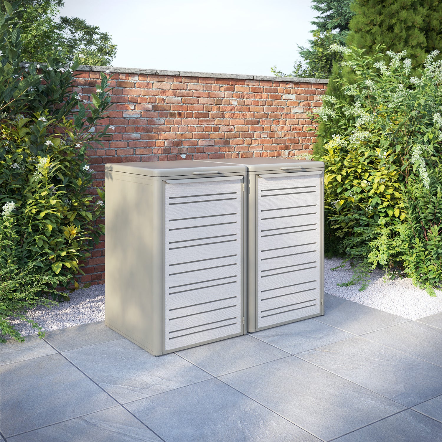 Curva Latte 2 Bin Store with Linea Door Screen