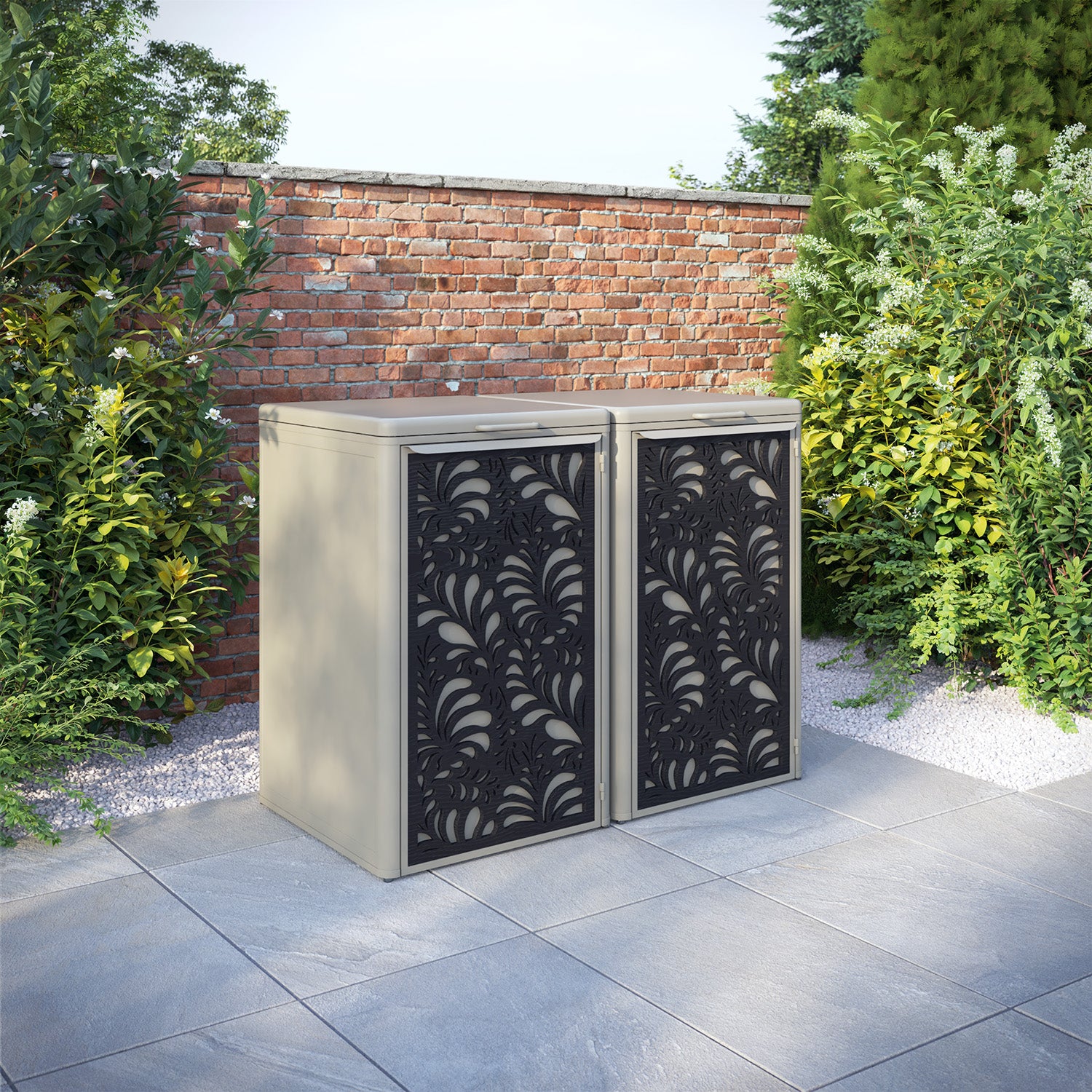 Curva Latte 2 Bin Store with Petal Door Screen