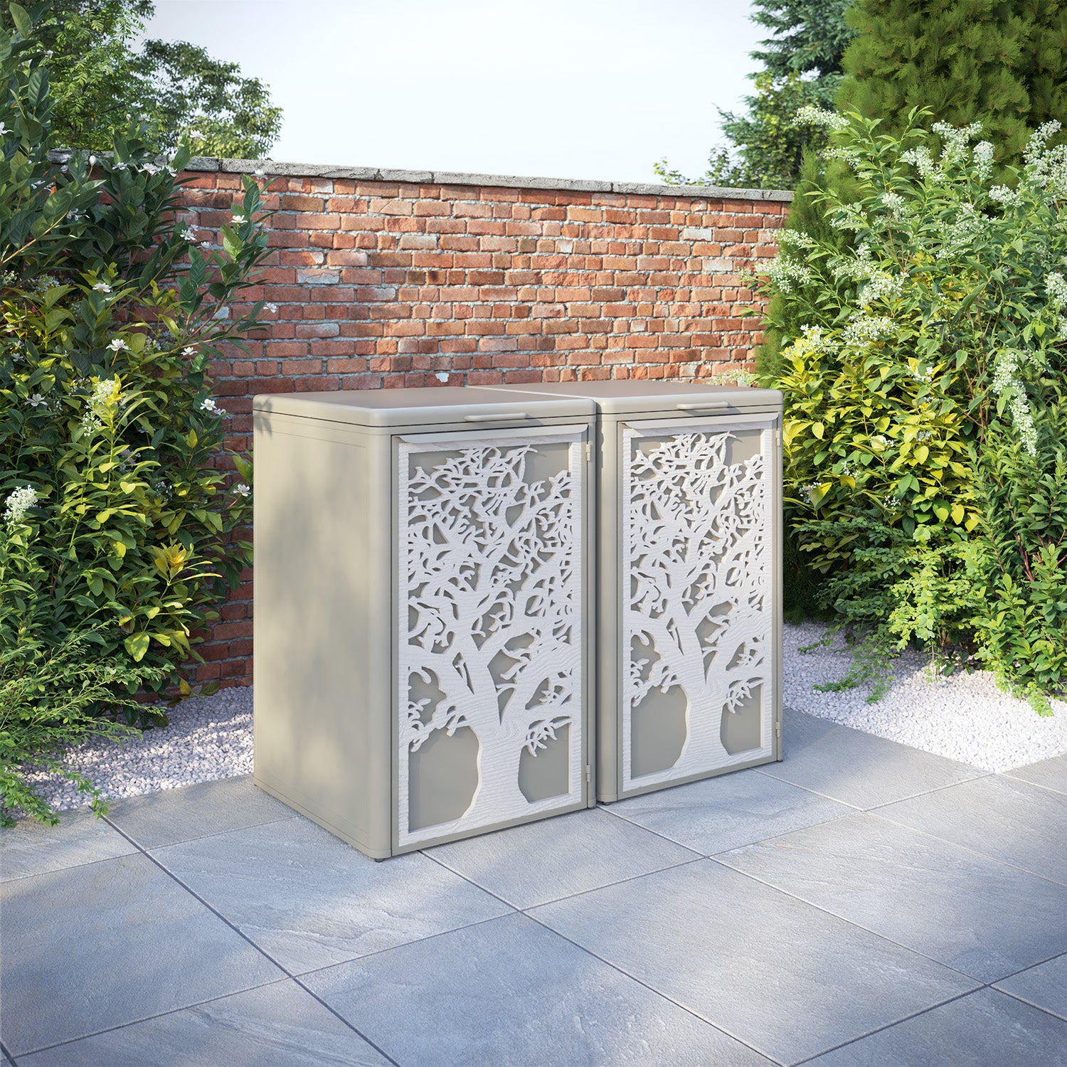 Curva Latte 2 Bin Store with Sherwood Door Screen