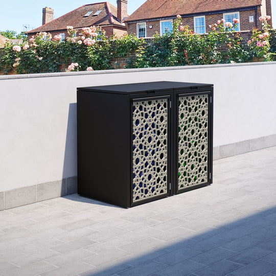 Black 2 Bin Store with Ambar Door Screen