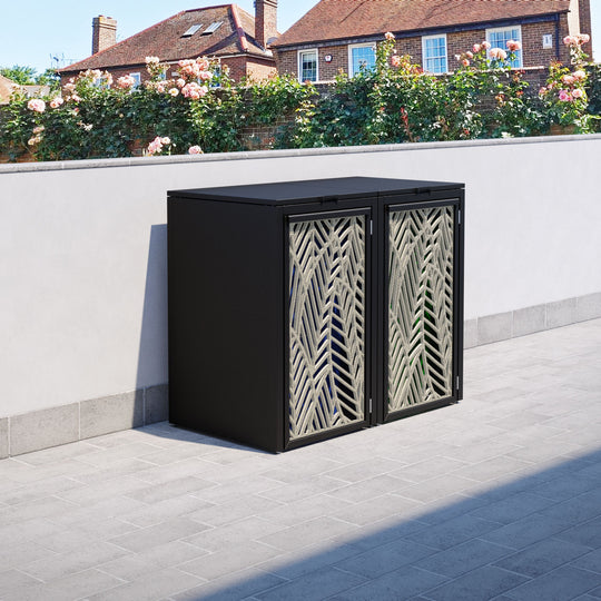 Black 2 Bin Store with Habitat Door Screen