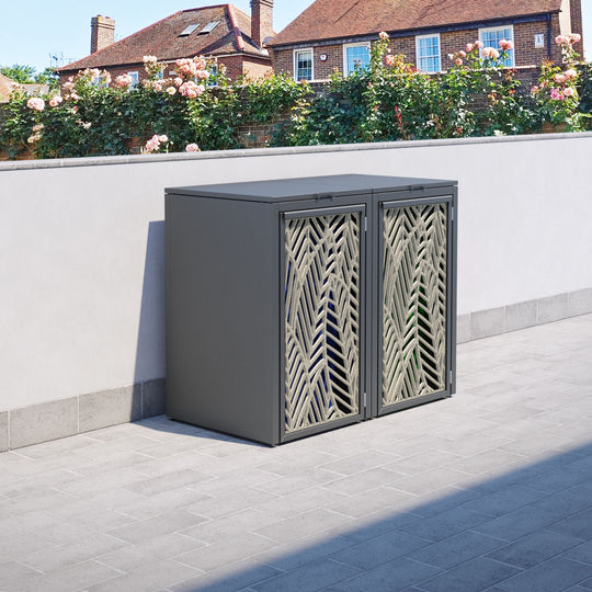 Grey 2 Bin Store with Habitat Door Screen