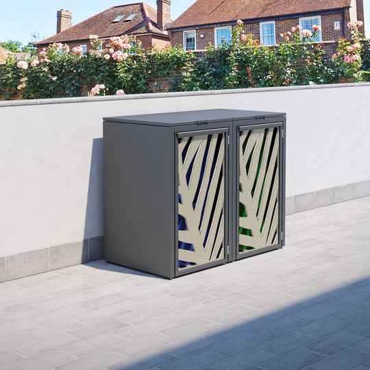 Grey 2 Bin Store with Palm Door Screen