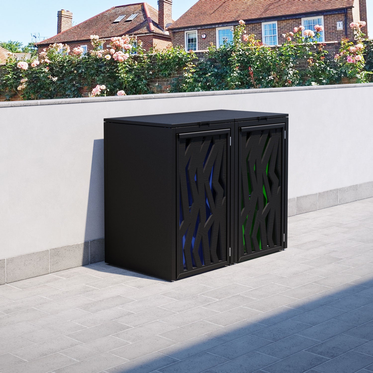 Black 2 Bin Store with Zenith Door Screen