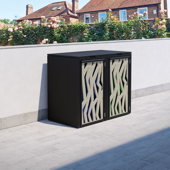 Black 2 Bin Store with Zenith Door Screen