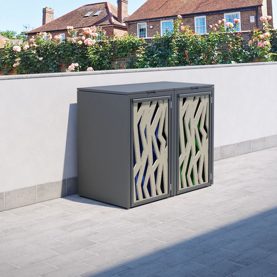 Grey 2 Bin Store with Zenith Door Screen