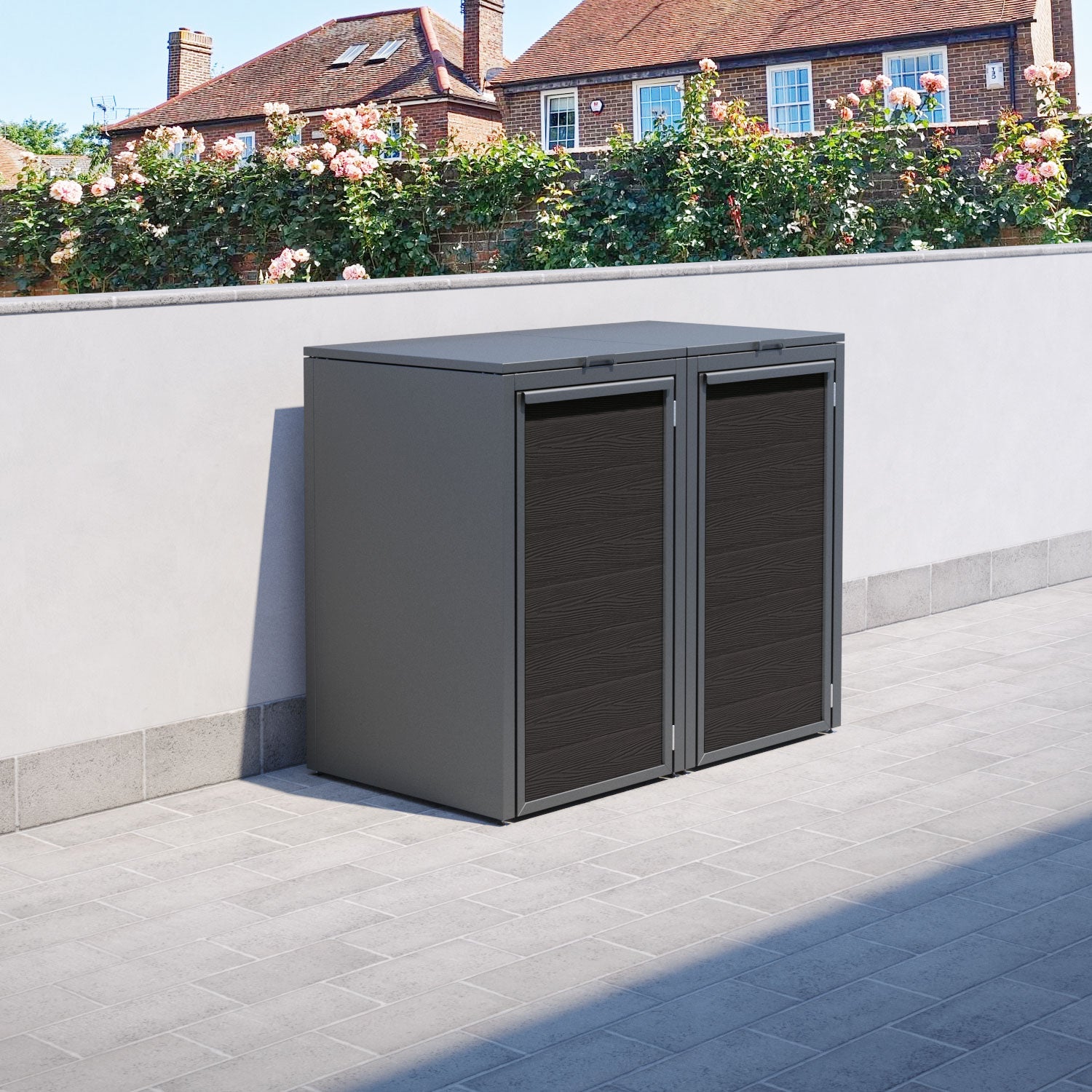 Grey 2 Bin Store with Classic Door Slat