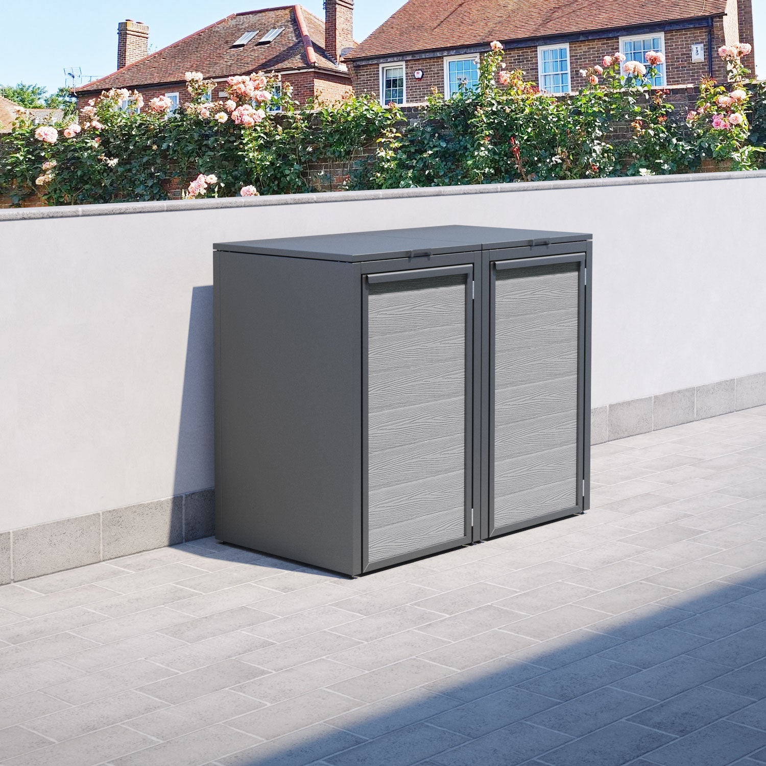 Grey 2 Bin Store with Classic Door Slat