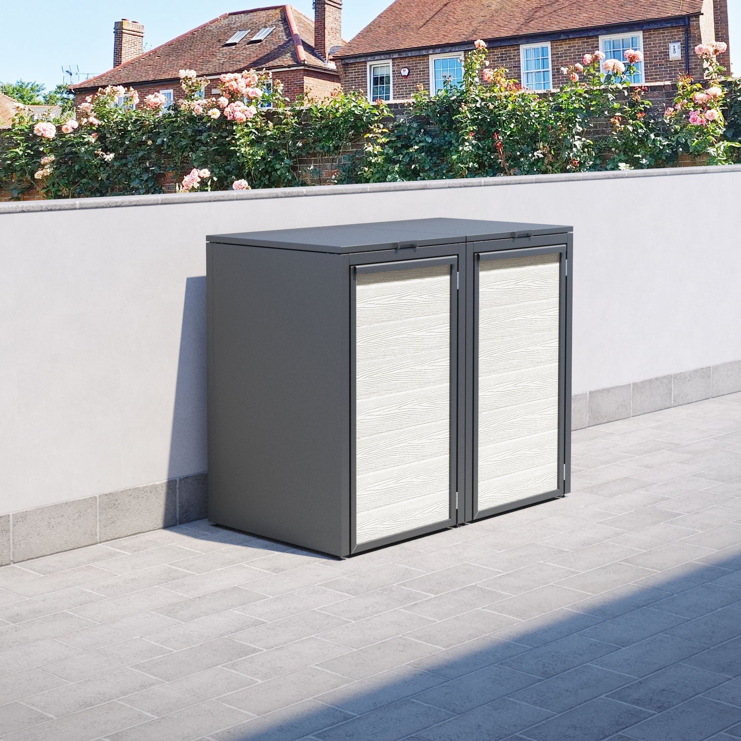 Grey 2 Bin Store with Classic Door Slat