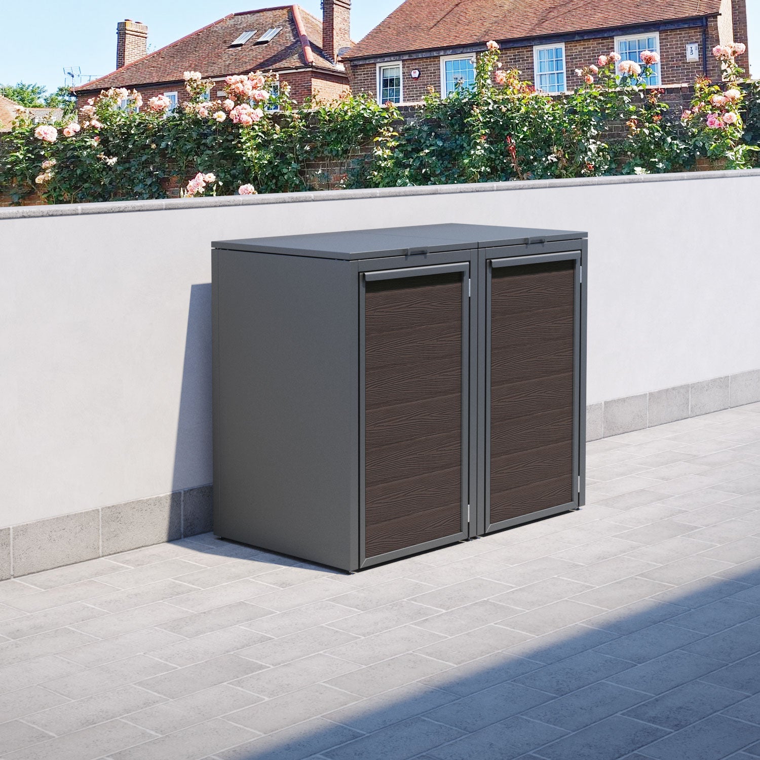 Grey 2 Bin Store with Classic Door Slat