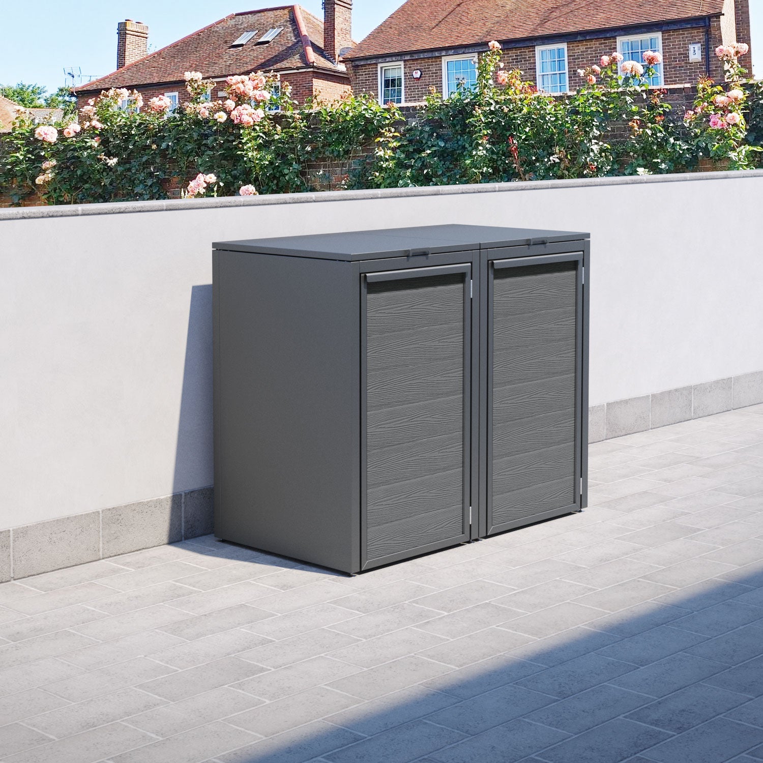 Grey 2 Bin Store with Classic Door Slat