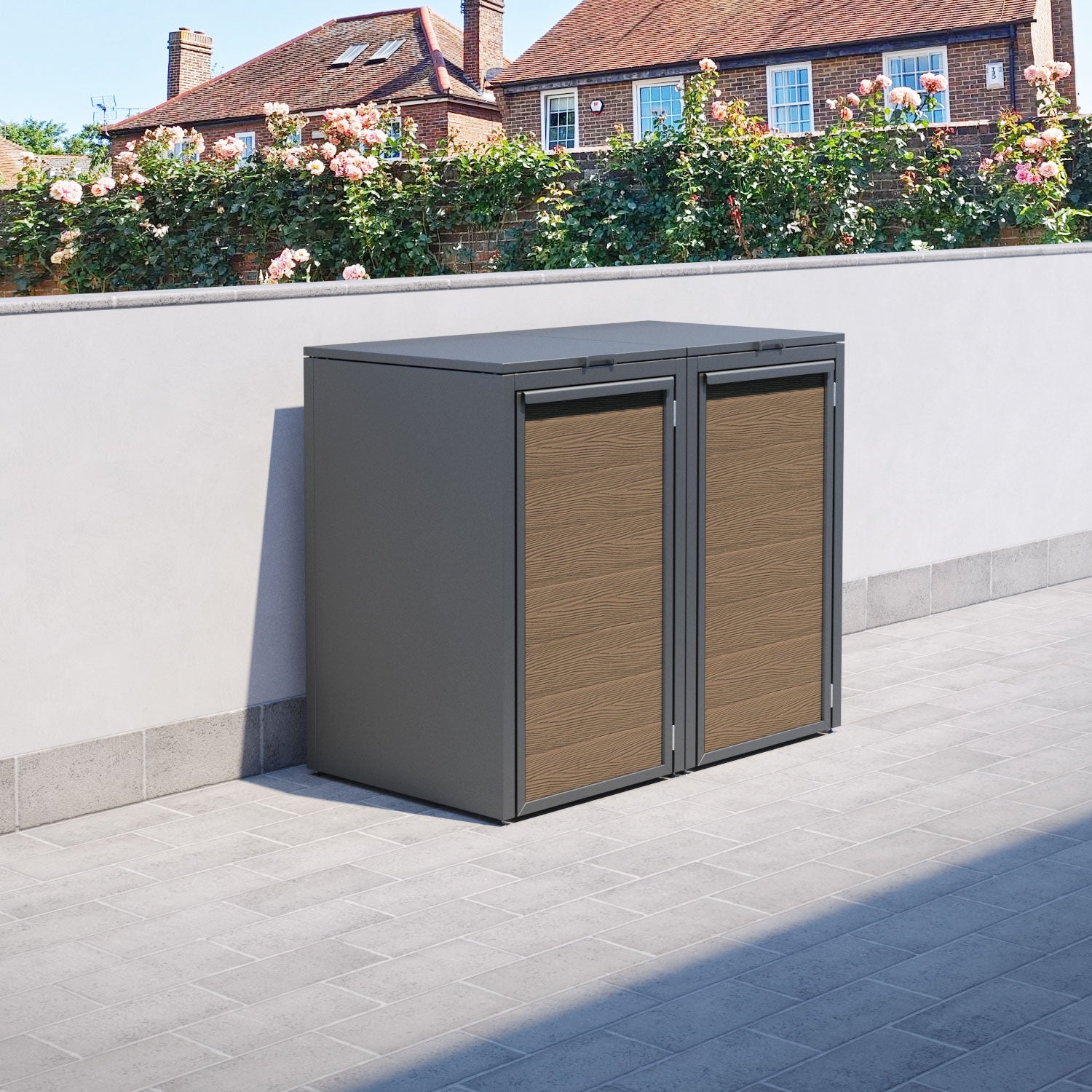 Grey 2 Bin Store with Classic Door Slat