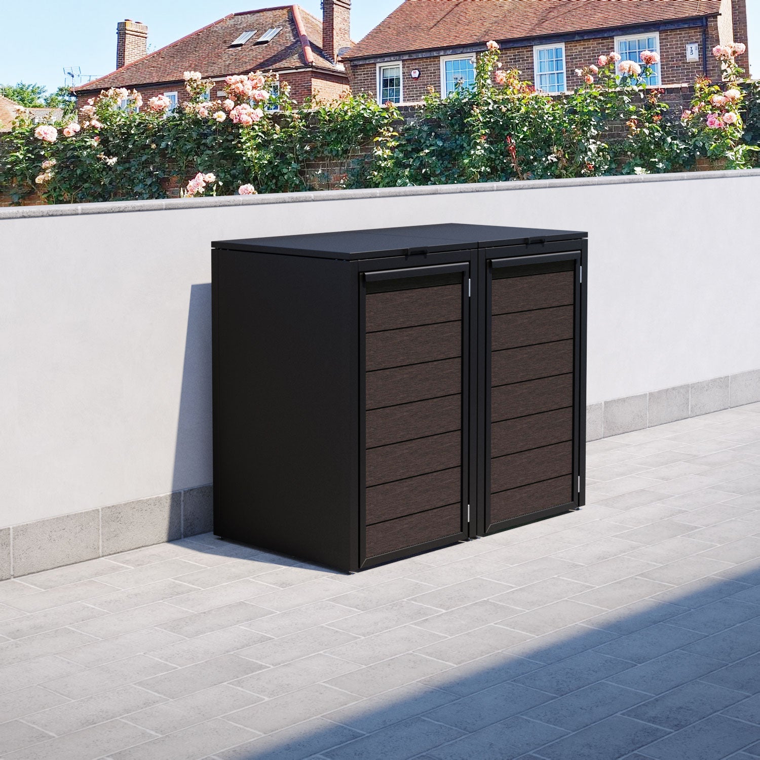 Black 2 Bin Store with Fusion Door Slat
