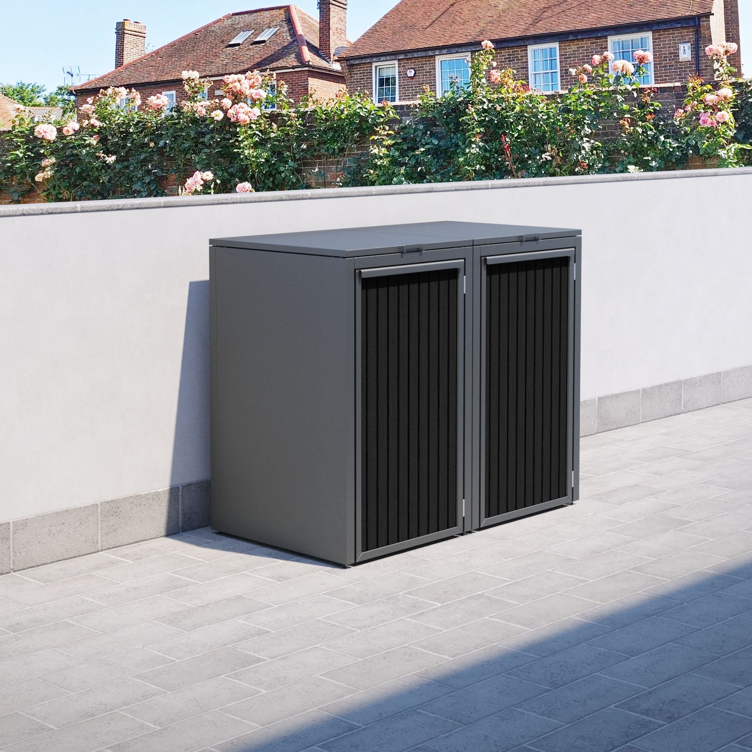 Grey 2 Bin Store with Virtis Door Slat