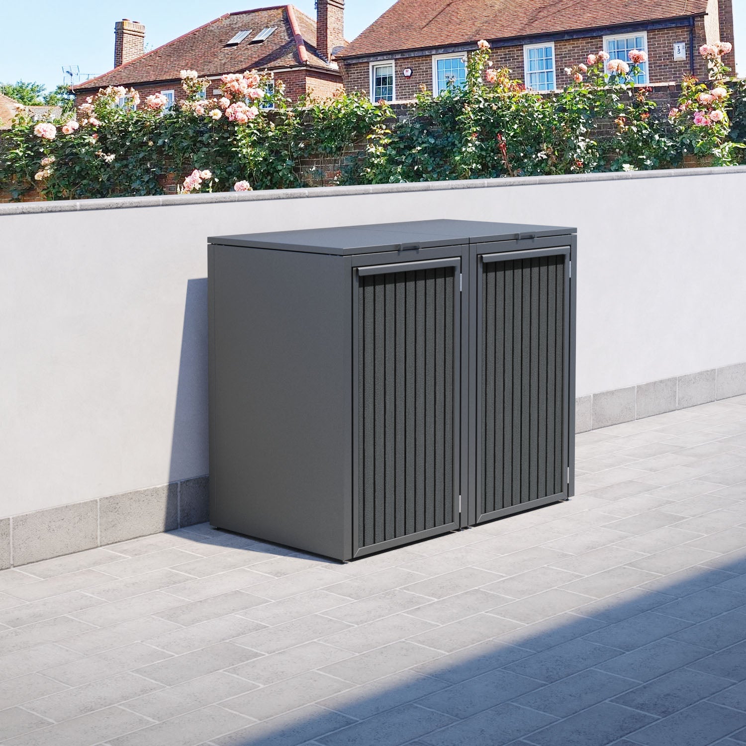 Grey 2 Bin Store with Virtis Door Slat