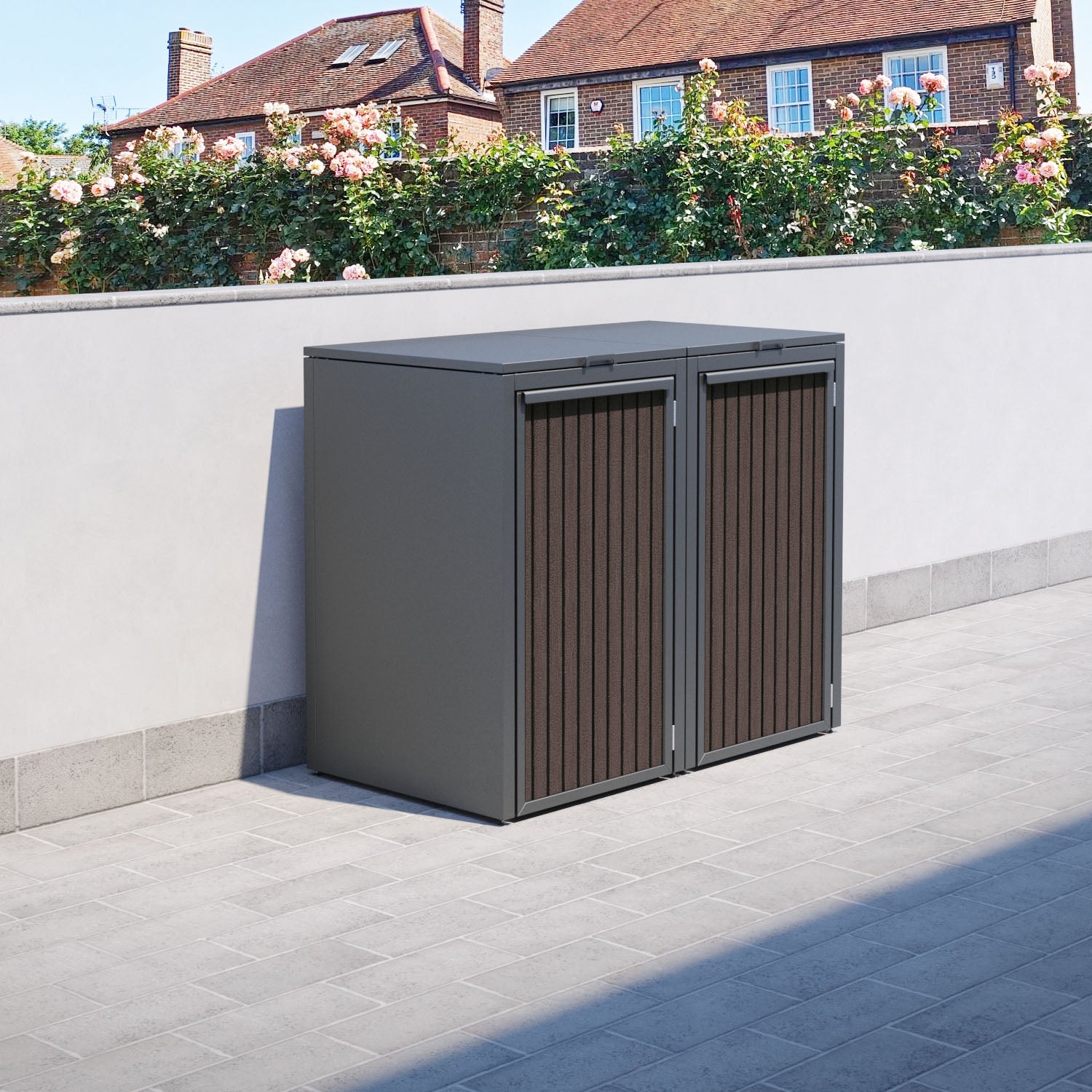 Grey 2 Bin Store with Virtis Door Slat