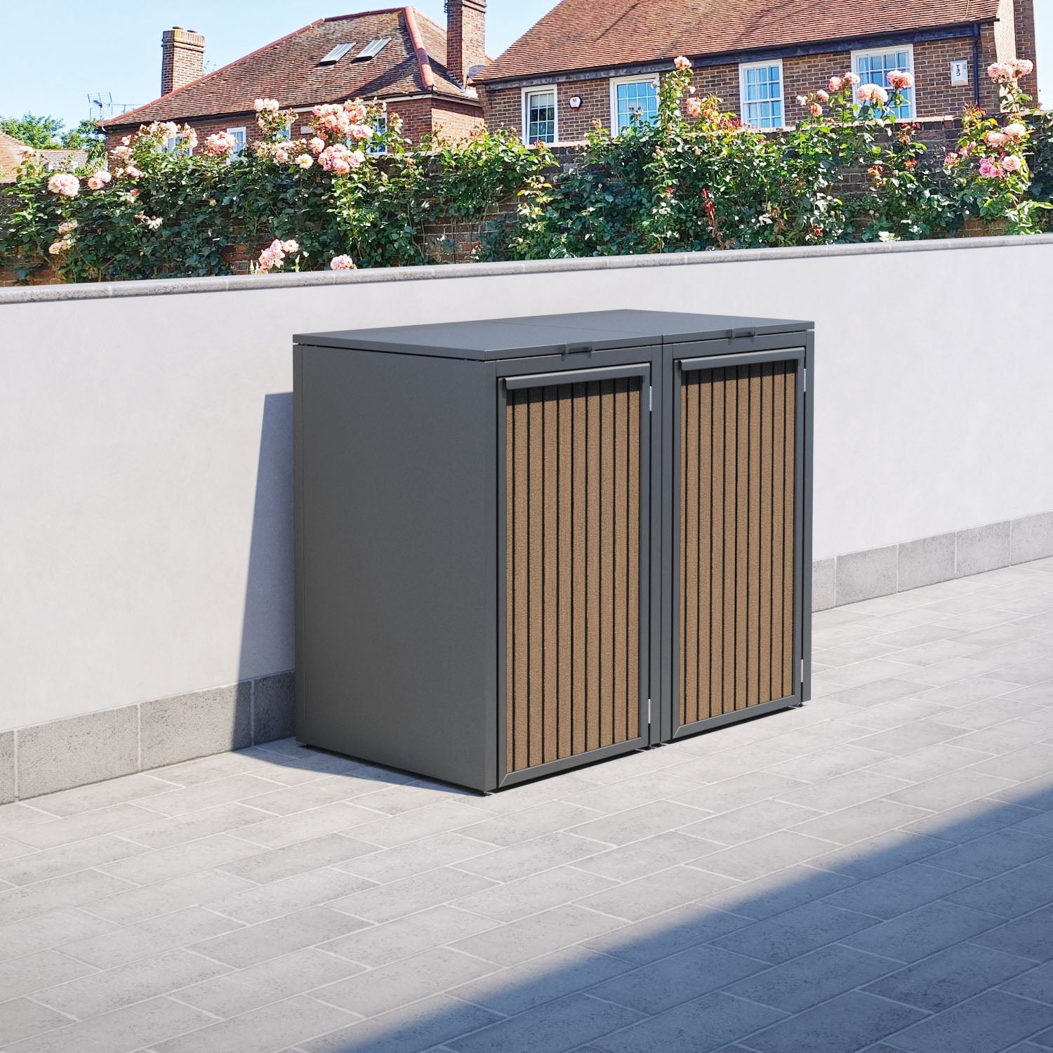 Grey 2 Bin Store with Virtis Door Slat