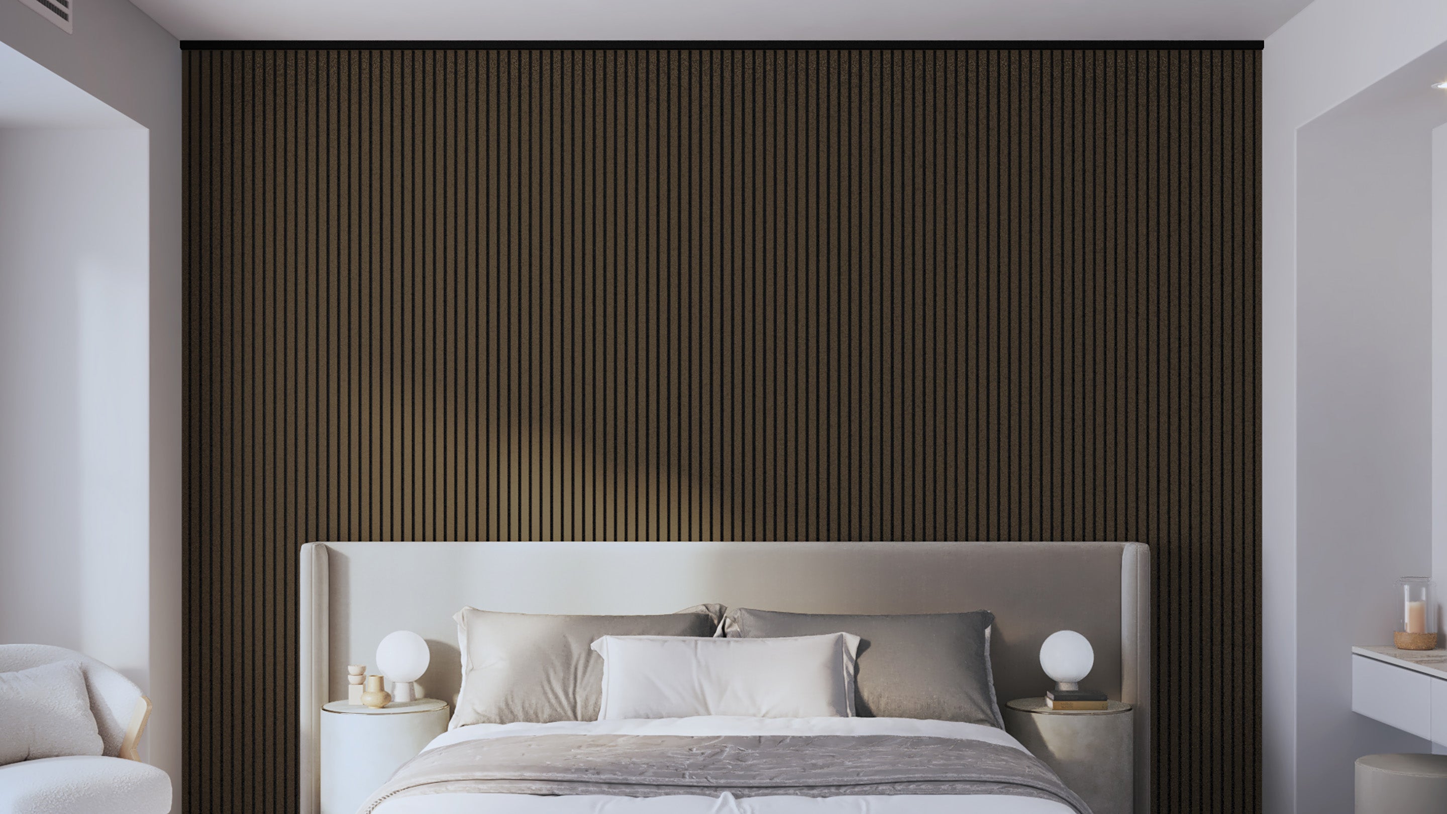 palu InsuSlat™ Wall Panel - Dark Walnut - H300cm x W60cm (Pack of 1
