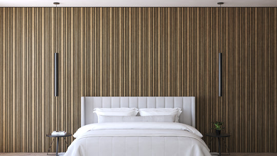 InsuSlat™ Random Wall Panel - Light Walnut - H300cm x W60cm (Pack of 1)