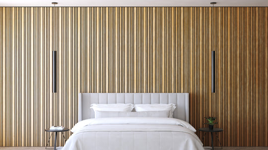 InsuSlat™ Random Wall Panel - Raw Walnut - H300cm x W60cm (Pack of 1)