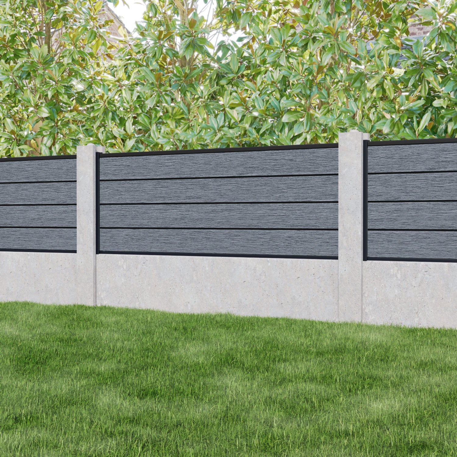 Fusion Fence Panel - Anthracite - for existing concrete posts