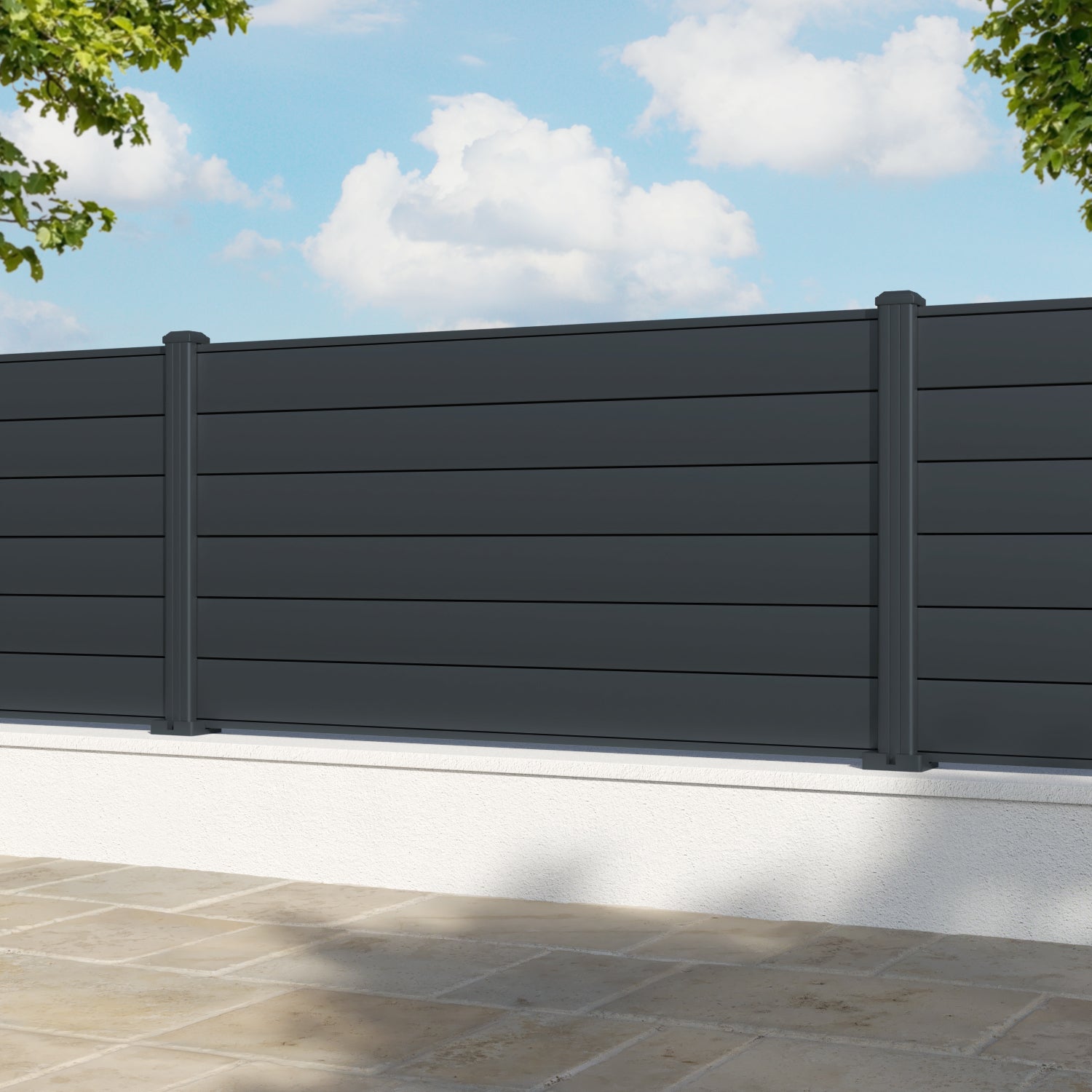 Gate Matching Aluminium Fence Panel - Anthracite - with our aluminium posts