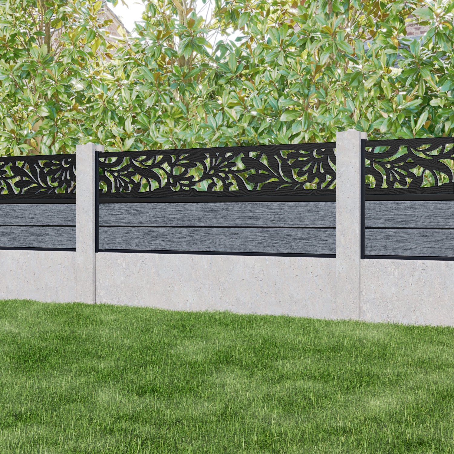 Fusion Heritage Fence Panel - Anthracite - for existing concrete posts