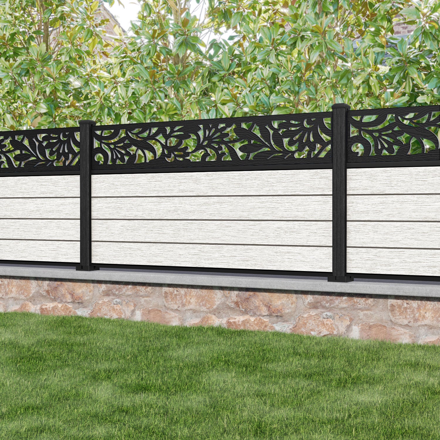 Fusion Heritage Fence Panel - Light Stone - with our composite posts