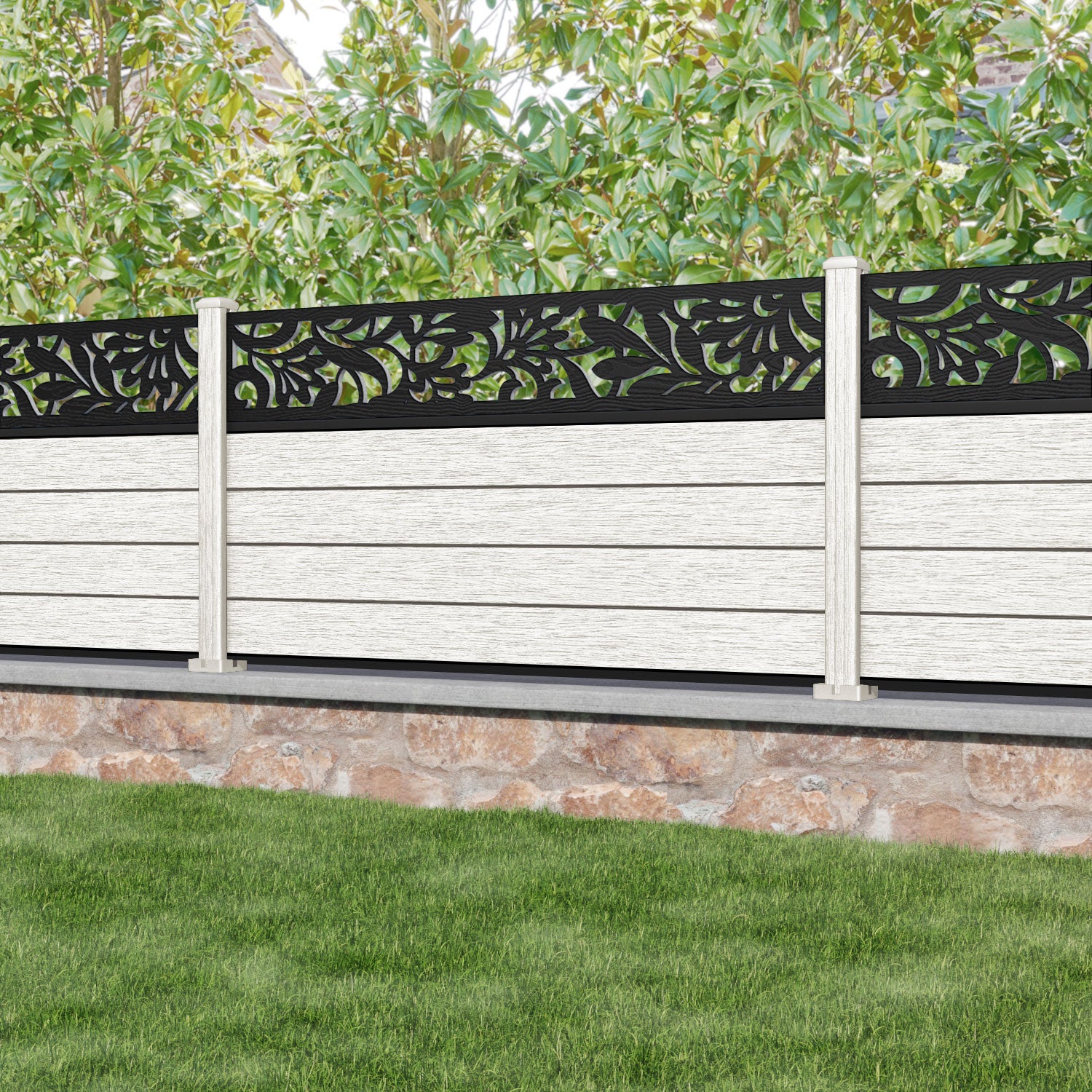 Fusion Heritage Fence Panel - Light Stone - with our composite posts