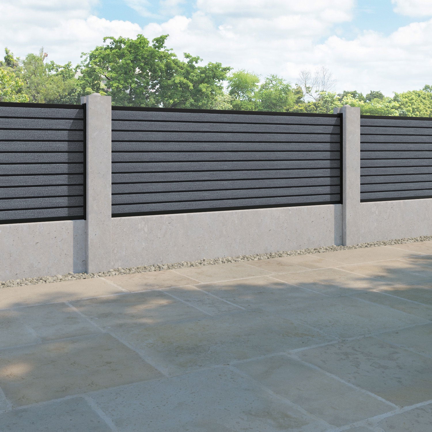 Hudson Fence Panel - Anthracite - for existing concrete posts