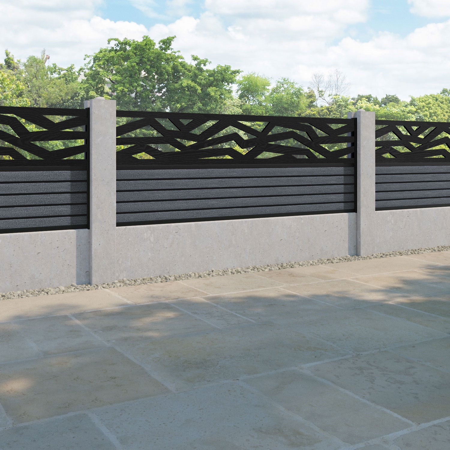 Hudson Zenith Fence Panel - Anthracite - for existing concrete posts
