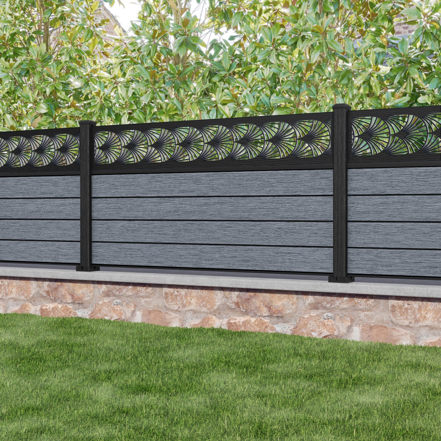Fusion Laurel Fence Panel - Anthracite - with our composite posts