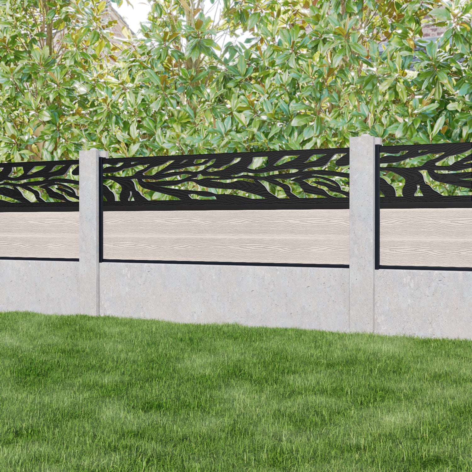 Classic Malawi Fence Panel - Mid Stone - for existing concrete posts