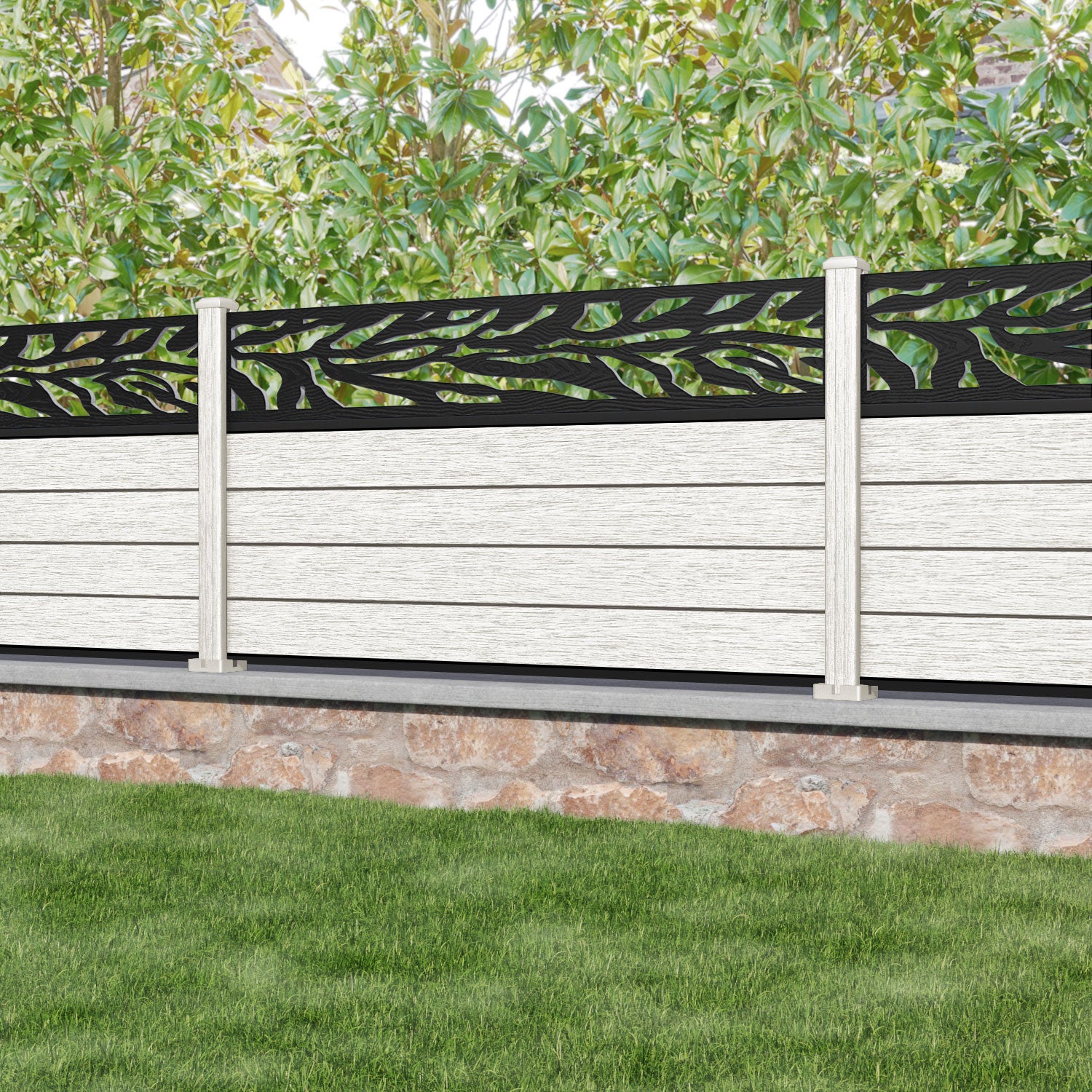 Fusion Malawi Fence Panel - Light Stone - with our composite posts