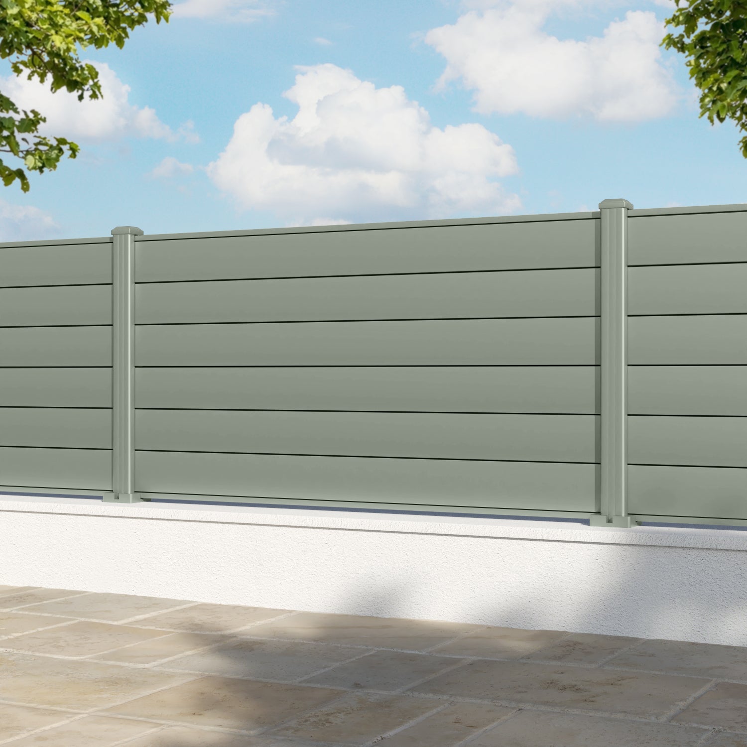 Gate Matching Aluminium Fence Panel - Sage - with our aluminium posts
