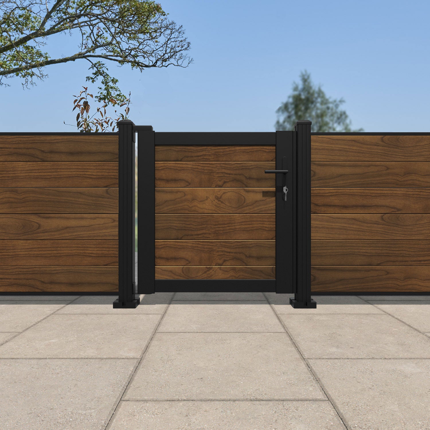 Salone Aluminium Pedestrian Gate - Brown