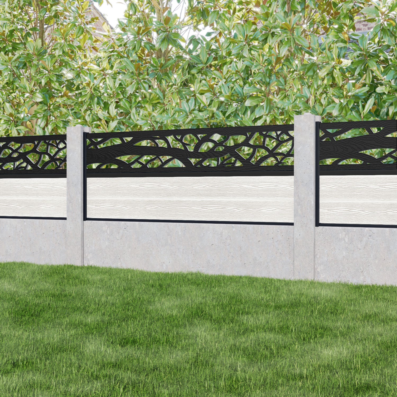 Classic Twilight Fence Panel - Light Stone - for existing concrete posts