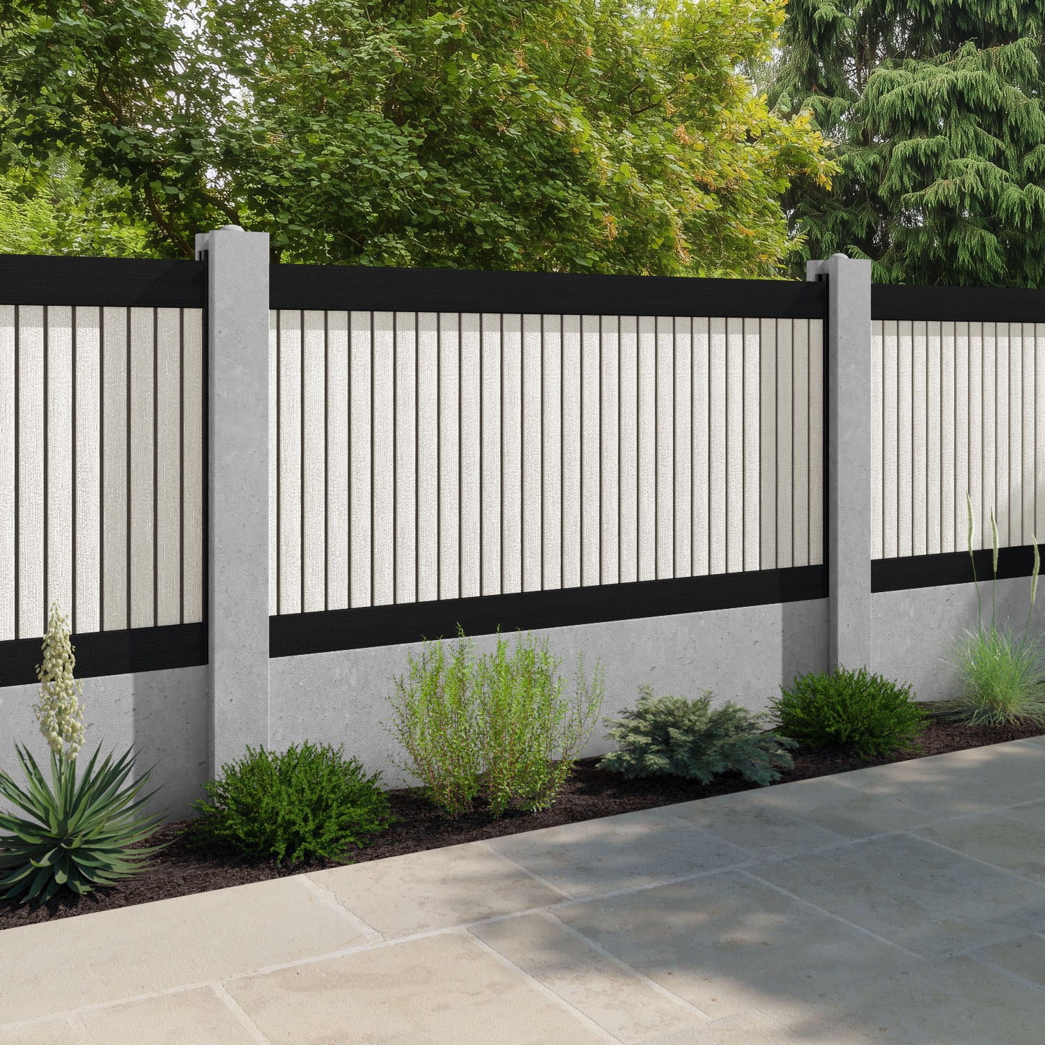 Virtis Fence Panel - Light Stone - for existing concrete posts