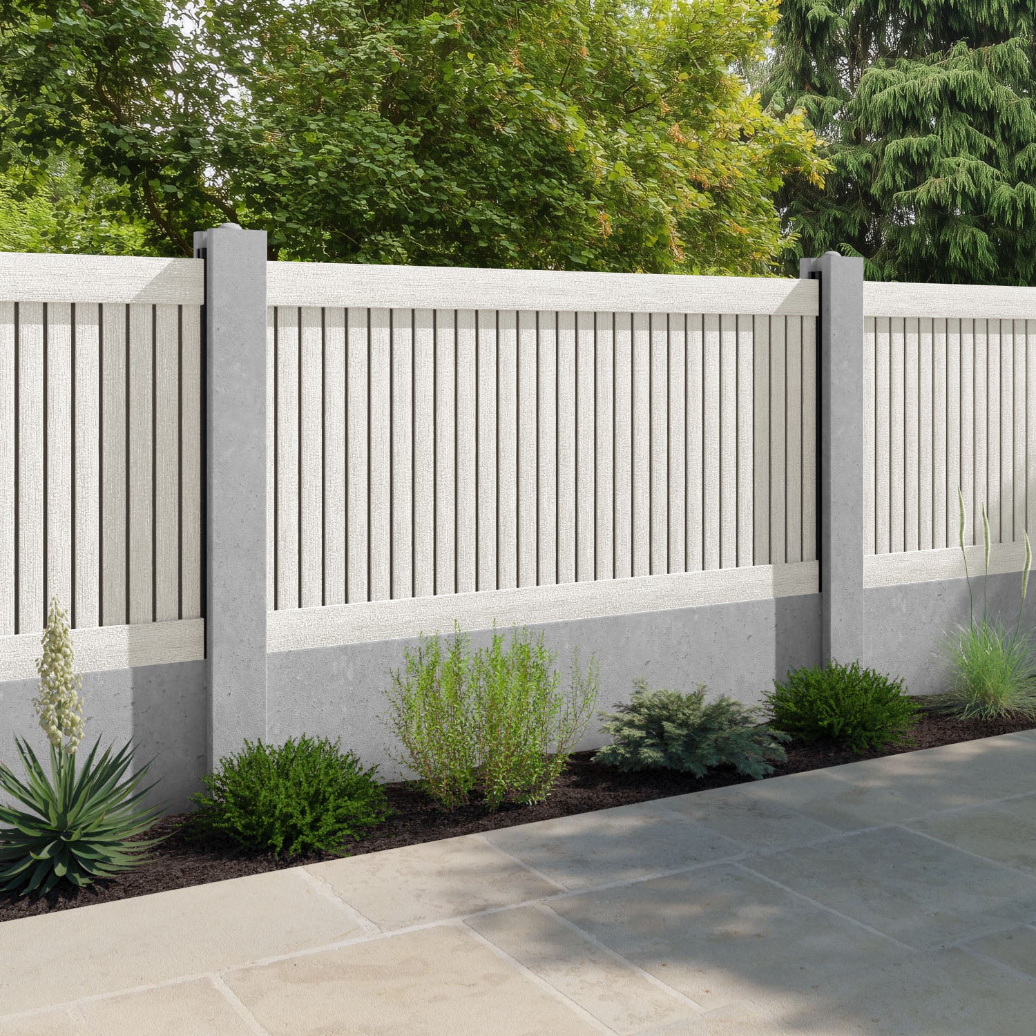 Virtis Fence Panel - Light Stone - for existing concrete posts
